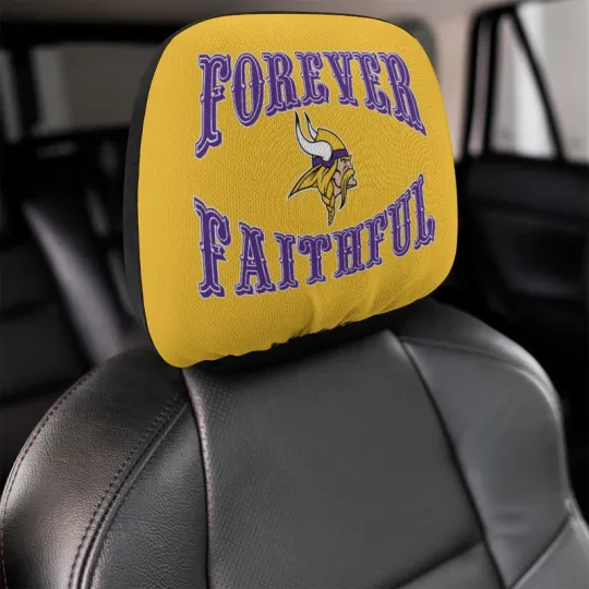 Discover 2pcs Forever Faithful Minnesota Vikings Car Headrest Covers Car Decoration