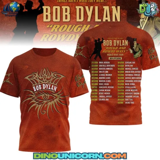 Bob Dylan Rough and Rowdy Ways World Wide Tour 2026 T-shirt