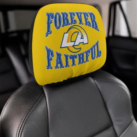 Discover 2pcs Forever Faithful Los Angeles Rams Car Headrest Covers Car Decoration