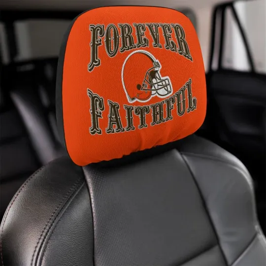 Discover 2pcs Forever Faithful Cleveland Browns Car Headrest Covers Car Decoration