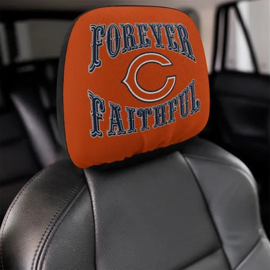 Discover 2pcs Forever Faithful Chicago Bears Car Headrest Covers Car Decoration