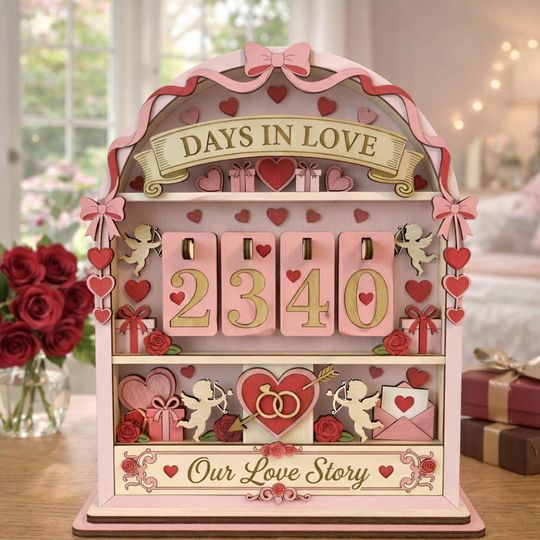 Discover Personalized Days In Love Tracker Sign, Custom Couple Anniversary Gift, Relationship Counter Decor, Valentines Day Gift for Him Her