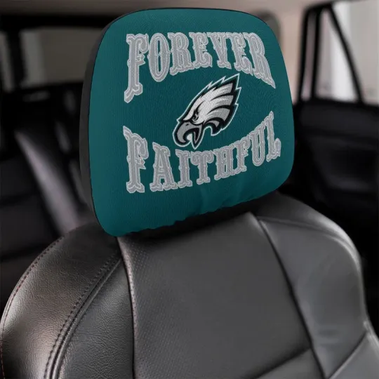 Discover 2pcs Forever Faithful Philadelphia Eagles Car Headrest Covers Car Decoration