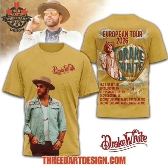 Discover Drake White European Tour 2026 T-Shirt Gift For Fan Men Women Merch