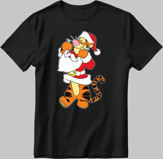 Discover Disney Winnie The Pooh Chirstmas Santa Tigers T-Shirt