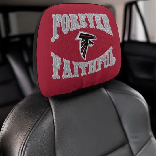 Discover 2pcs Forever Faithful Atlanta Falcons Car Headrest Covers Car Decoration