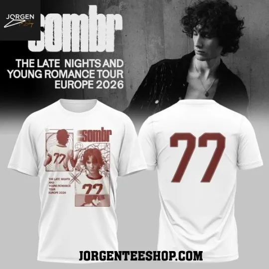 Discover NEW!! Sombr The Late Nights 2026 Europe Tour T-Shirt