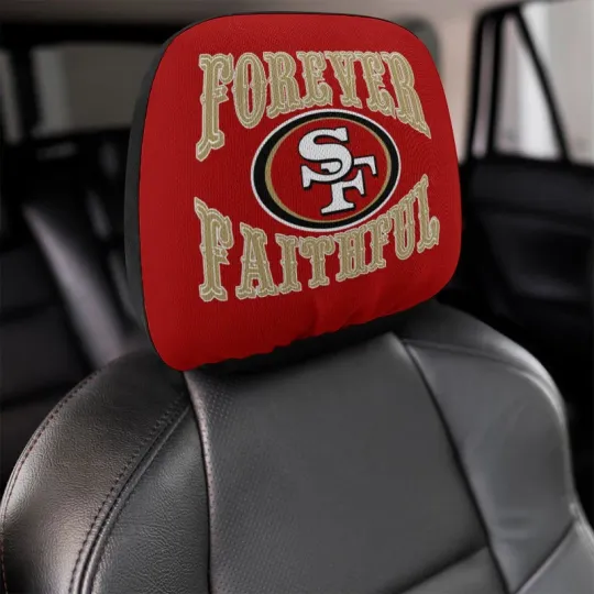 Discover 2pcs Forever Faithful San Francisco 49ers Car Headrest Covers Car Decoration