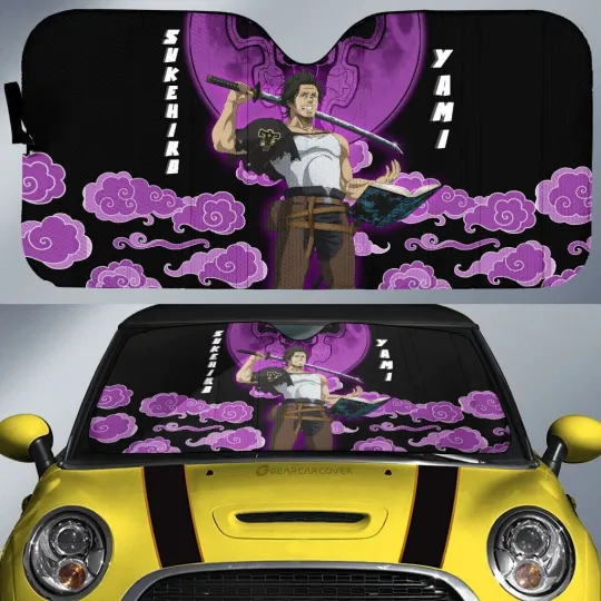 Discover Sukehiro Yami Car Sunshade Custom Black Clover Anime Car Accessories