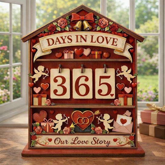 Personalized Days in Love Tracker, Anniversary Gift for Boyfriend, Custom Couple Sign, Valentine's Day Decor, Relationship Counter Gift