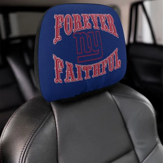 Discover 2pcs Forever Faithful New York Giants Car Headrest Covers Car Decoration