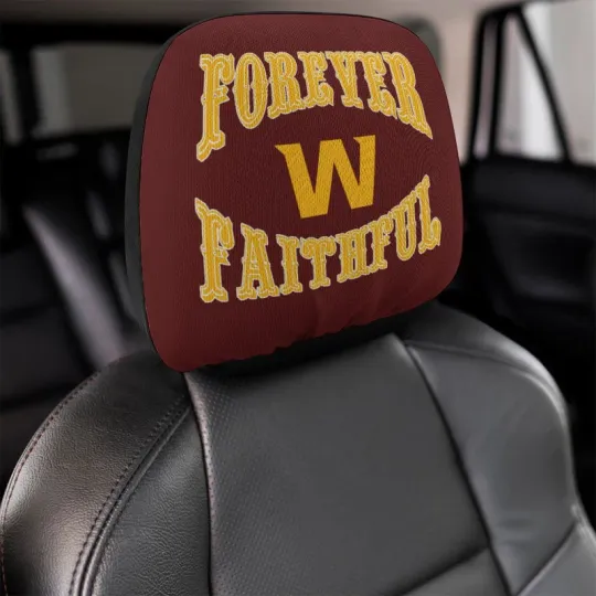 2pcs Forever Faithful Washington Redskins Car Headrest Covers Car Decoration