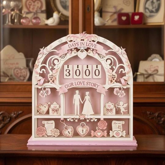 Discover Custom Days in Love Tracker, Anniversary Gift for Couple, Couple Day Counter Display, Personalized Couple Sign, Relationship Counter Gift