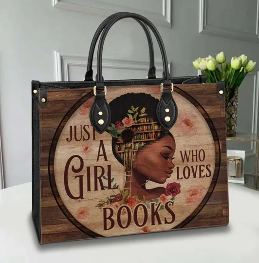 Discover Black Girl Reading Books Leather Handbag