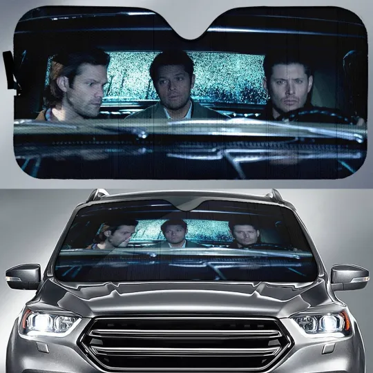 Supernatural Movie Car Sunshade Sam Winchester Dean Winchester Castiel Car Sun