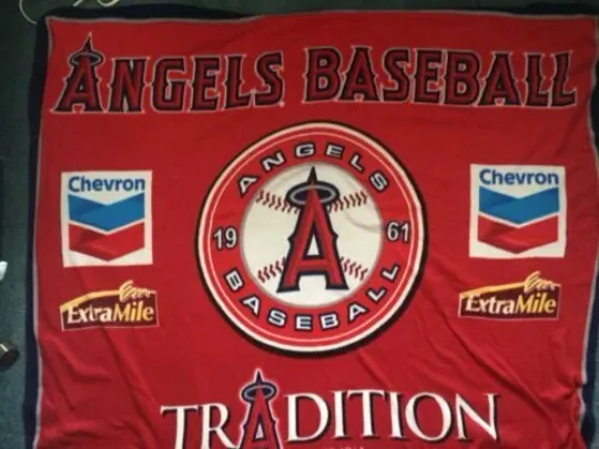 Discover LA Angels Tradition Fleece Blanket  SGA  8/24/10  New In Bag!