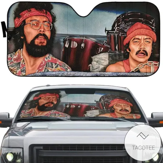 Personalized Cheech And Chong Car Sun Shade Cheech And Chong Painting