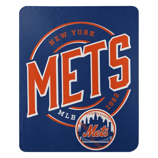Discover MLB New York Mets Rolled Fleece Blanket 50" by 60" Style Called Campaign