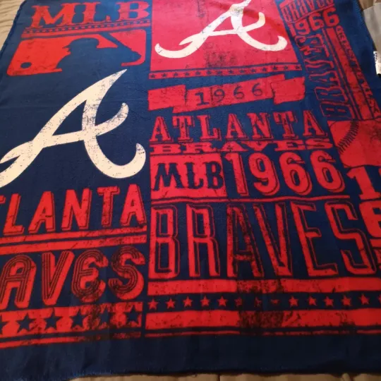 Discover 50x60" Atlanta Braves Fleece Blanket Strength Design MLB 1966 Genuine Merch.