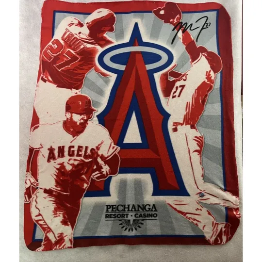 Mike Trout  Anaheim LA Angels Fleece Throw Blanket Size 56x46 Pechanga Resort