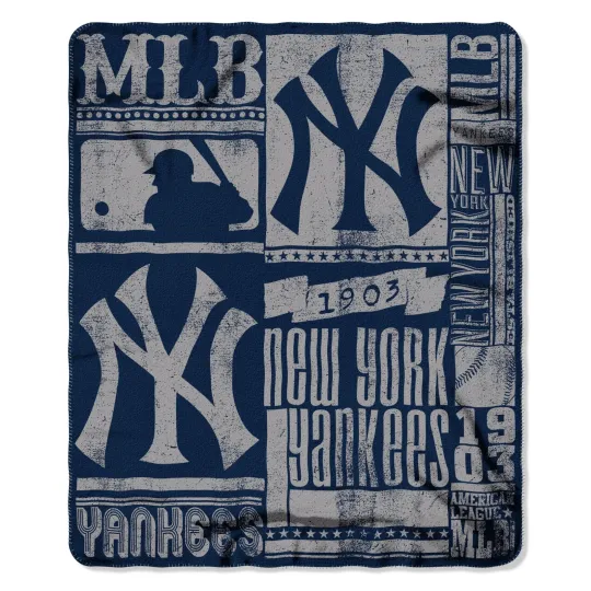 Discover Yankees OFFICIAL Major League Baseball, Strength 50x 60 Fleece Throw
