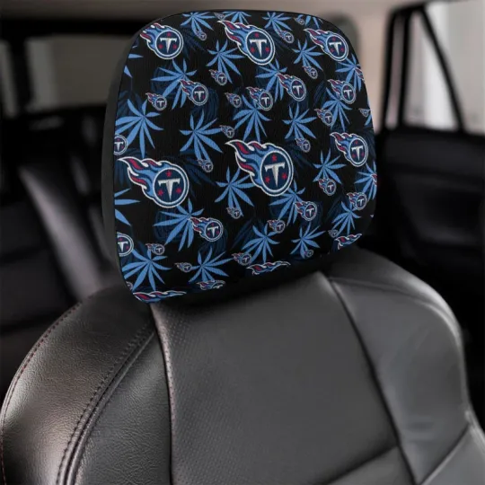 Discover Tennessee Titans Two Car Headrest Covers with Elastic ,Hawaiian Print Style
