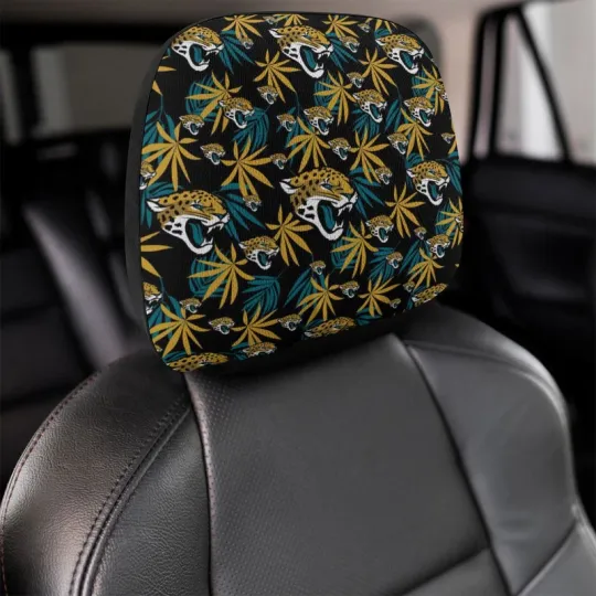 Jacksonville Jaguars Two Car Headrest Covers ,Hawaiian Print Style
