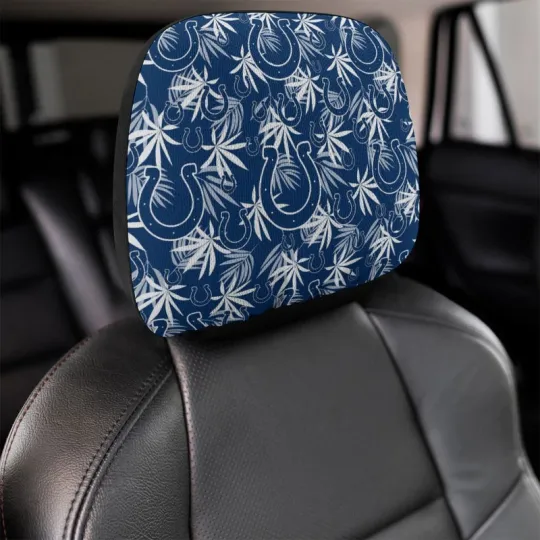 Indianapolis Colts Two Car Headrest Covers, Hawaiian Print Style