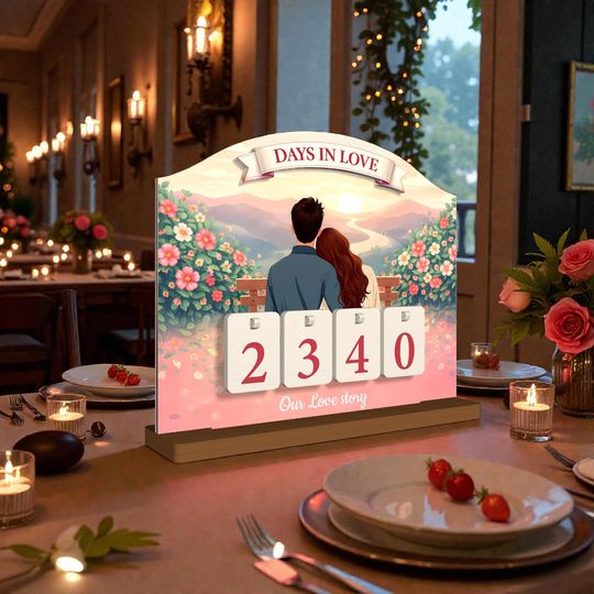 Discover Our Love Story Tracker Sign, Anniversary Dating Counter, Romantic Valentine Gift Decor,  Custom Couple Gift, Valentine Gift for Couples