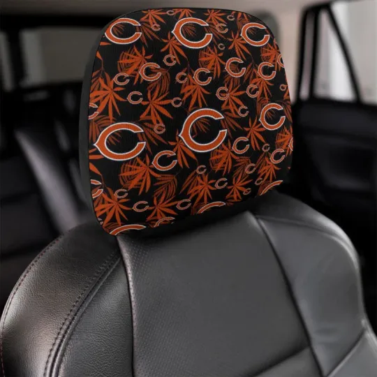 Discover Chicago Bears Two Car Headrest Covers with Elastic ,Hawaiian Print Style