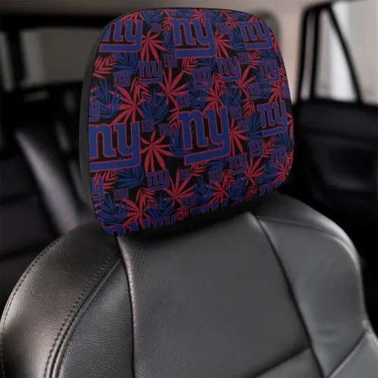 Discover New York Giants Two Car Headrest Covers with Elastic ,Hawaiian Print Style