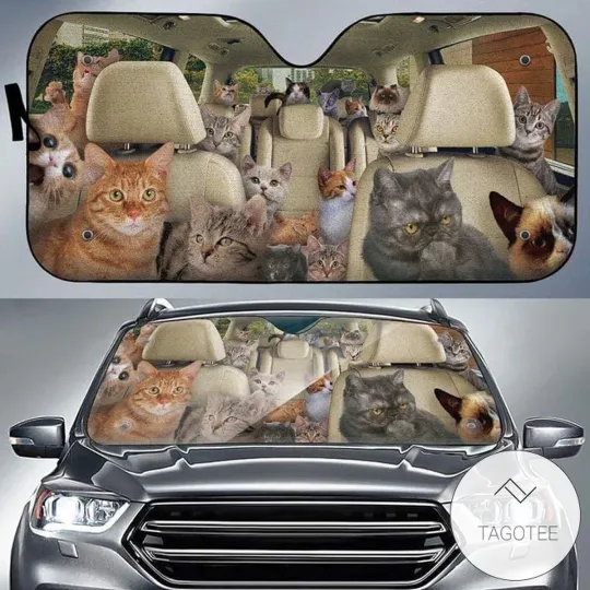 Discover Personalized Cat Car Sun Shade Cat Filled The Car Cat Lover Windshield Sun Shade