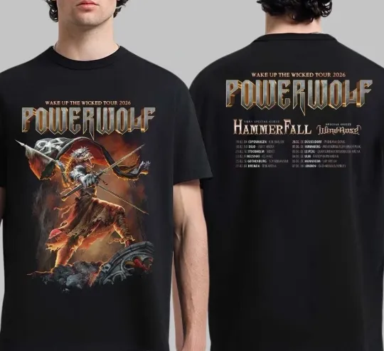 Discover New Powerwolf Wake Up The Wicked Tour 2026-2 Sides Shirt