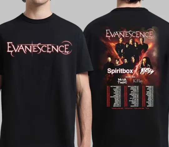 New Evanescence World Tour 2026 North American UK And Europe Sc...-2 Sides Shirt
