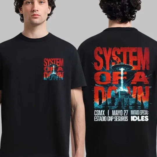 New SYSTEM OF DOWN Mexico Tour CDMX 2026 -2 Sides Shirt