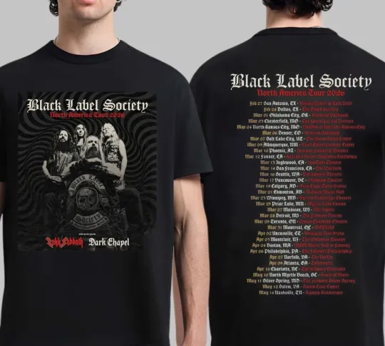 Discover New Black Label Society Announce 2026 North American Tour-2 Sides Shirt