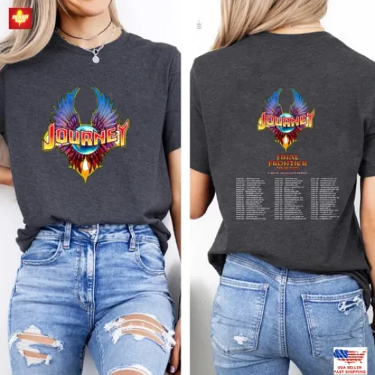 Discover Trending Journey Final Frontier Tour 2026 T-Shirt Classic Rock Band Tee Unisex