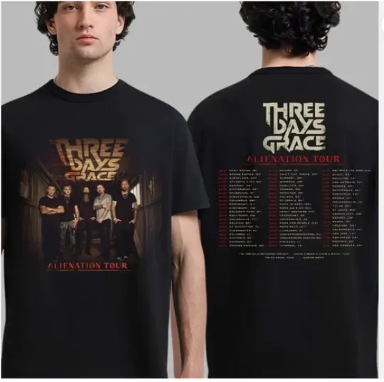 Discover Three Days Grace Alienation Tour 2026 T-Shirt