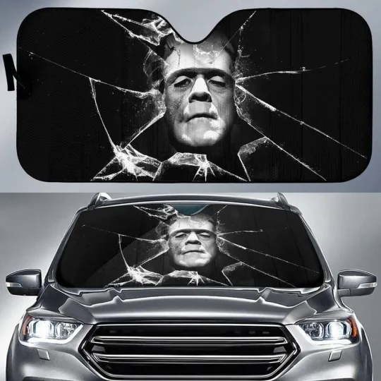 Discover Frankenstein Car Sunshade, Custom Frankenstein Car Sunshade Windshield Gift
