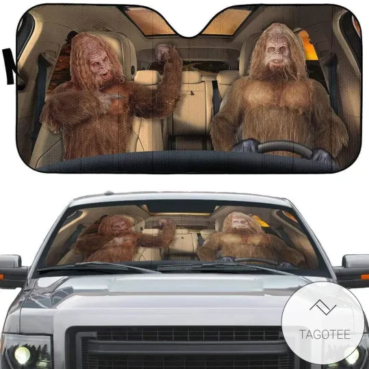 Discover Bigfoot Car Sun Shade Sasquatch 3D Windshield Sun Shade