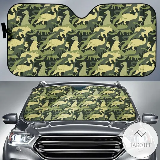 Discover Dinosaur Car Sun Shade Dinosaur Pattern Camouflage Windshield Sun Shade