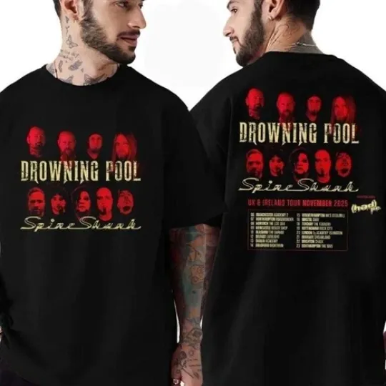 Discover Drowning Pool With Spineshank UK And Ireland Tour November 2026 T-shirt