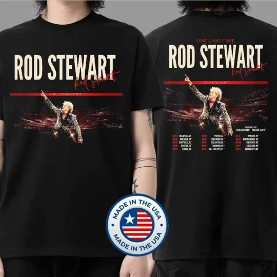 Discover Rod Stewart One Last Time Tour 2026 Double Sided T-Shirt