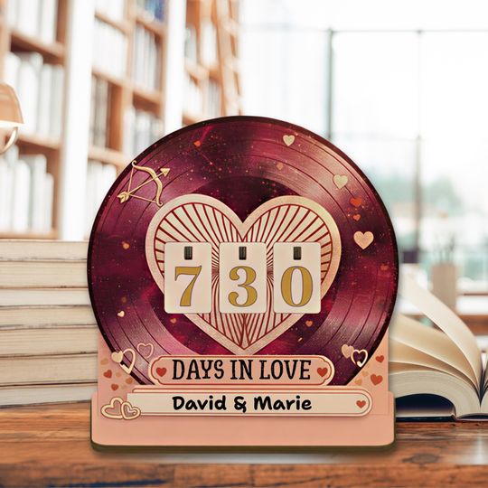 Personalized Days in Love Tracker Sign, Custom Couple Anniversary Counter Sign, Valentine Gift for Couples, Girlfriend, Boyfriend
