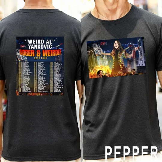 Discover Weird Al Yankovic Bigger And Weirder 2026 Tour T-Shirt