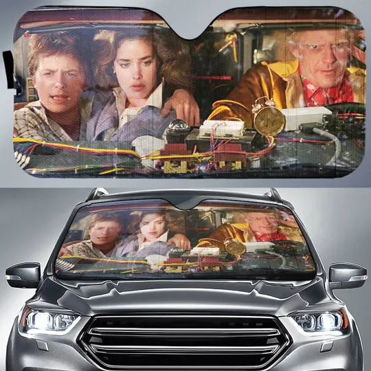 Back To The Future Car Sun Shade Marty McFly And Emmett Brown Car Sun Shade Car