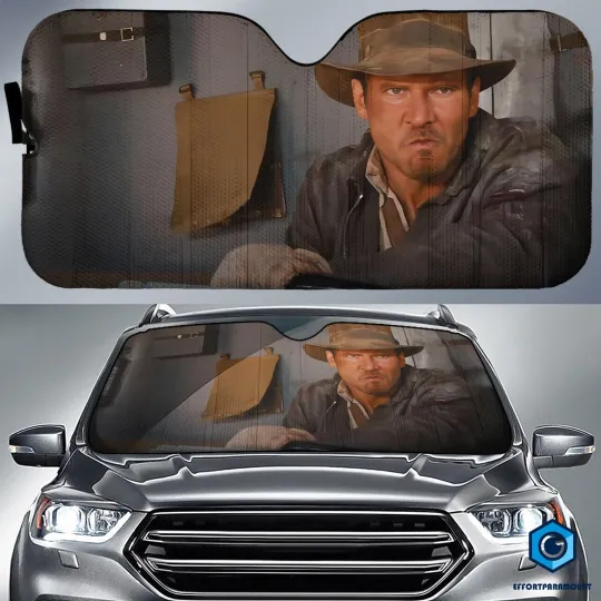 Discover Retro 90s Indiana Jones Adventure Movie Car Sun Shade, Indiana Jones Car