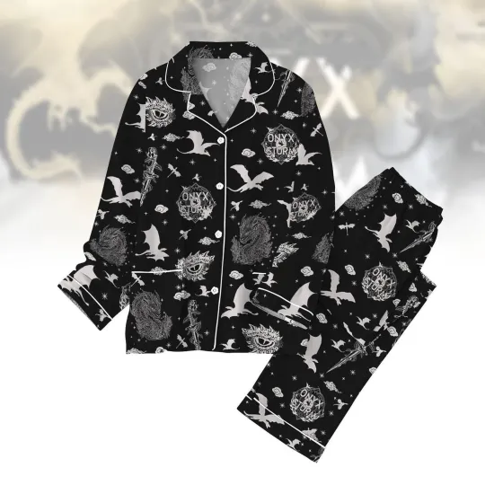 Dragon Rider Pajamas Set, Fourth Wing Holiday Pajamas, Bookish Matching Pajamas