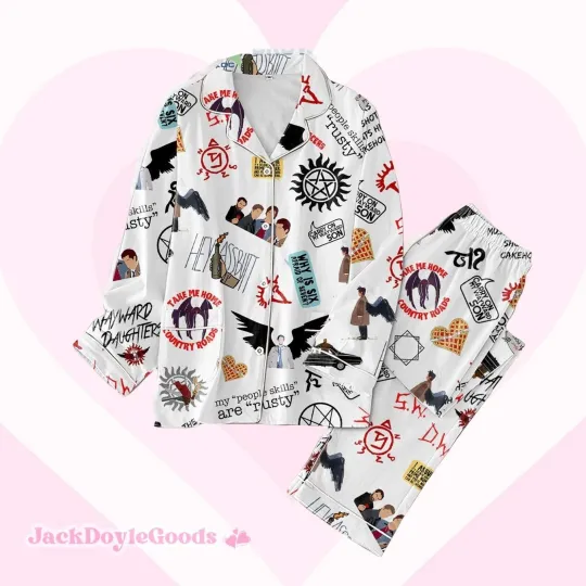 Discover Supernatural Pajamas Set, Winchester Brothers Pajamas Pants, Sam Dean Pajamas