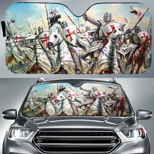 Discover The Knights Templar Car Sunshade Custom Car Accessories